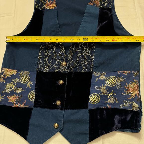 Carole Little Sport Patchwork Brocade Velvet Vest Made in Hong Kong Size 12 - Picture 7 of 8